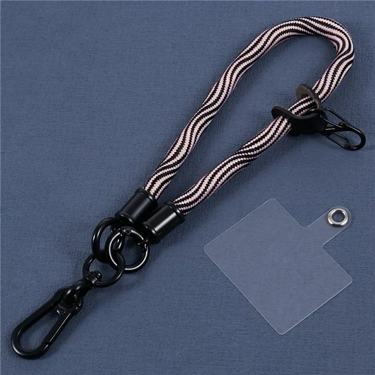 8mm 30cm S-Texture Hand Wrist Strap Short Lanyard Strap with Patch for Mobile Phone Keys Camera