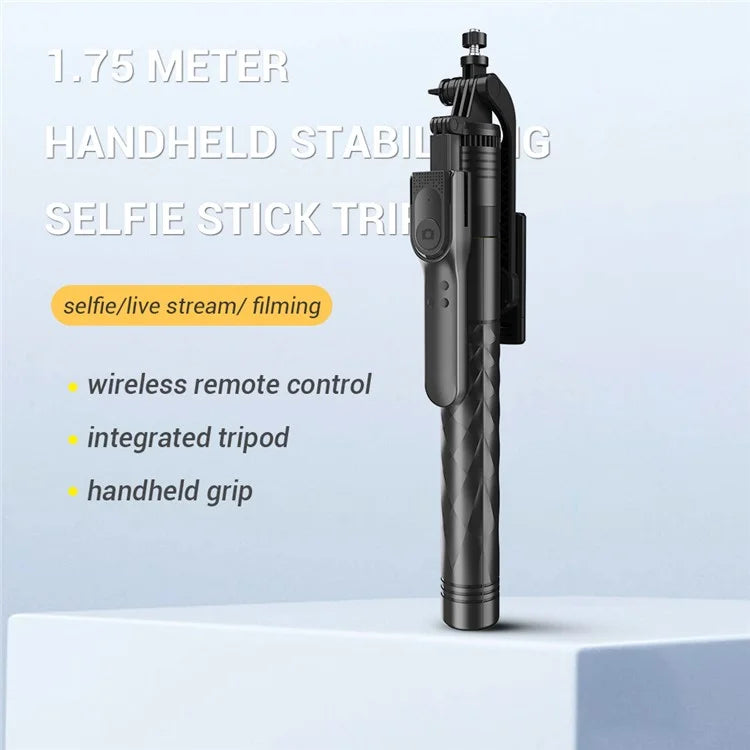 K28 2-in-1 175cm Extendable Aluminum Alloy Floor Tripod Handheld Bluetooth Selfie Stick