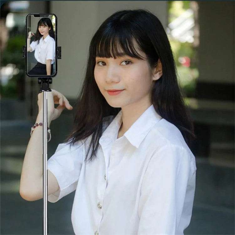 K03 Portable Bluetooth Selfie Stick with Remote Control Adjustable Height Tripod Stand