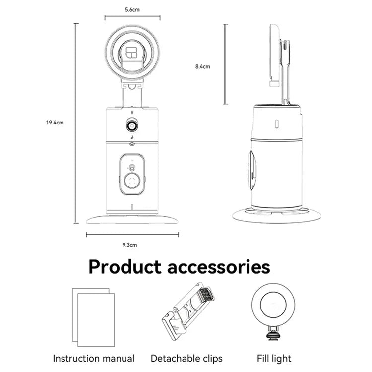 YESIDO SF20 Remote Control Magnetic Smart AI Face Tracking PTZ Gimbal Bracket with Fill Light