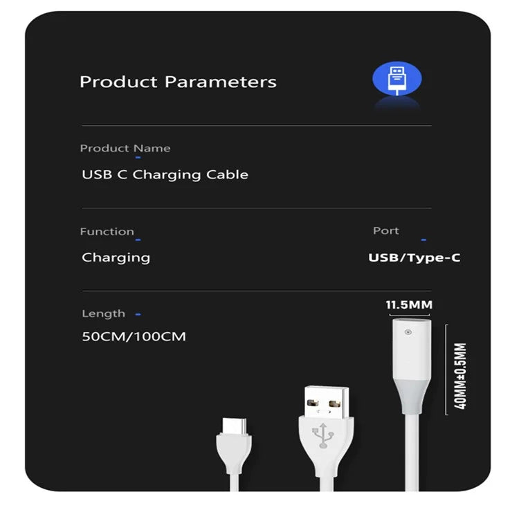 50cm USB-A Adapter Cable for Apple Pencil (1st Generation) USB-A Charger Connector Cord Cable