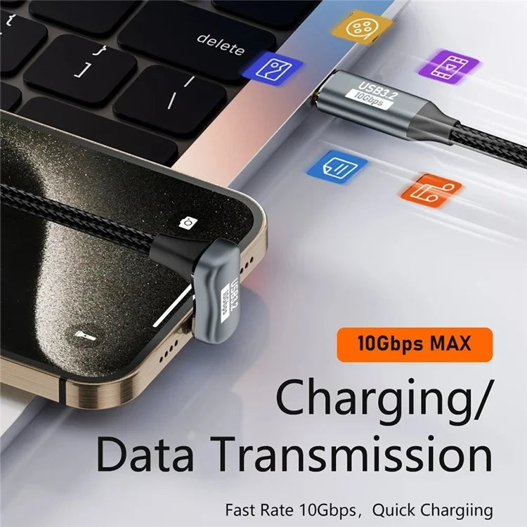 0.5m USB 3.2 Gen 2 10Gbps Data Transfer Cable Type-C Male to Male Charging Audio Cable