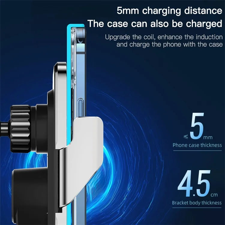 C8 15W Car Air Vent Phone Holder Wireless Charger Metal Charging Bracket