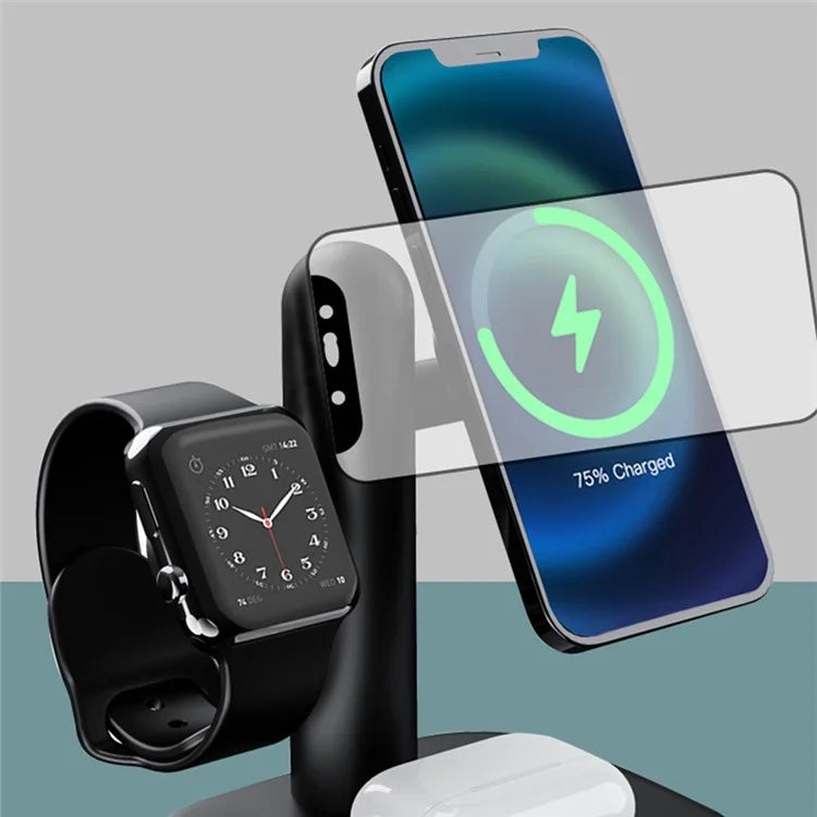 W98 Compatible with MagSafe 15W Wireless Charger Stand with Light for Apple Watch AirPods iPhone