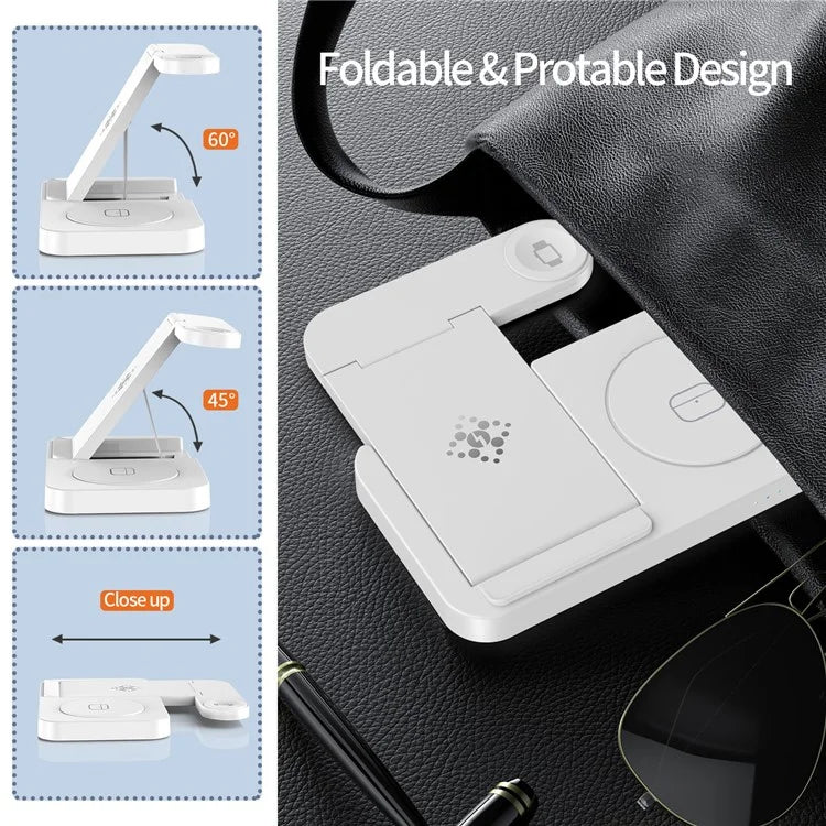 B-18C 3 in 1 Wireless Charger 15W Fast Charging Station Charger Stand for Apple Watch, Iphone, AirPods