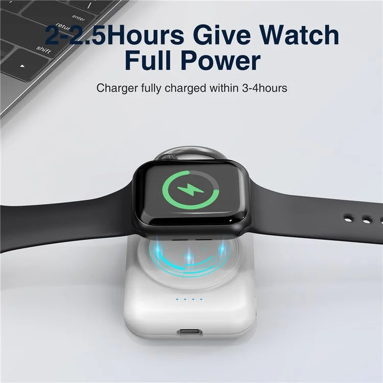 A-04 Portable Mini Wireless Charger for Apple Watch Series 1800mAh Power Bank with Ring Buckle