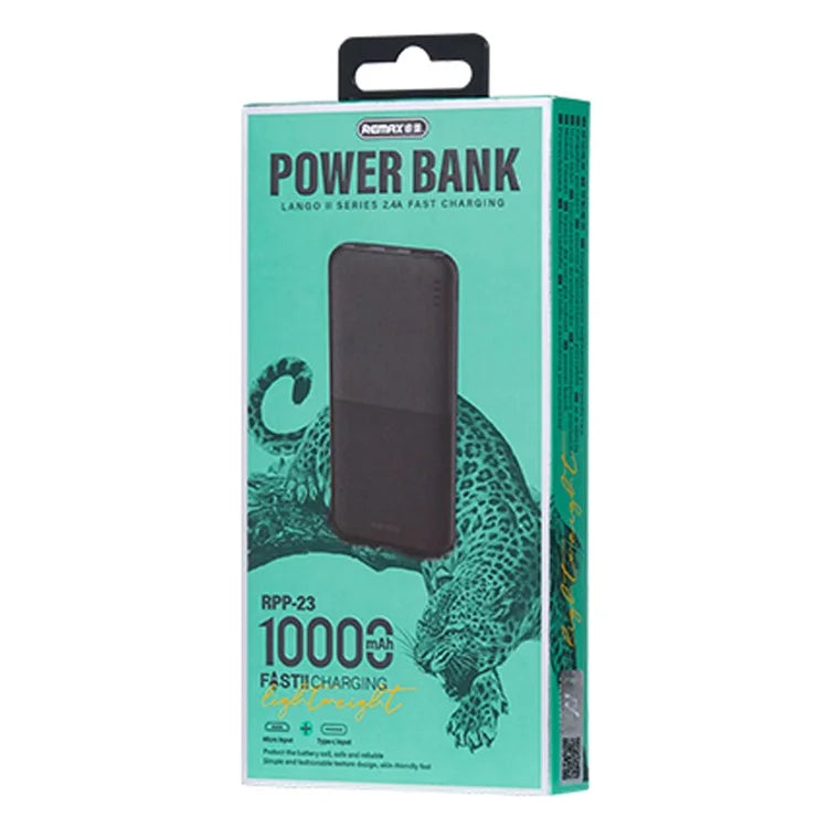 REMAX RPP-23 2.4A Fast Charging Power Bank Portable Phone Charger Battery Pack (10000mAh)