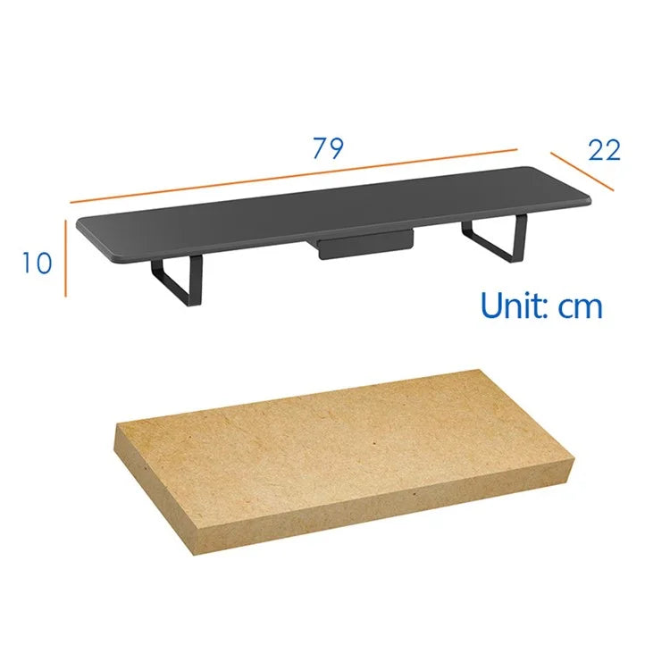 SHC79 Lengthen Wooden Computer Monitor Laptop Heighten Desktop Stand with 1 Drawer
