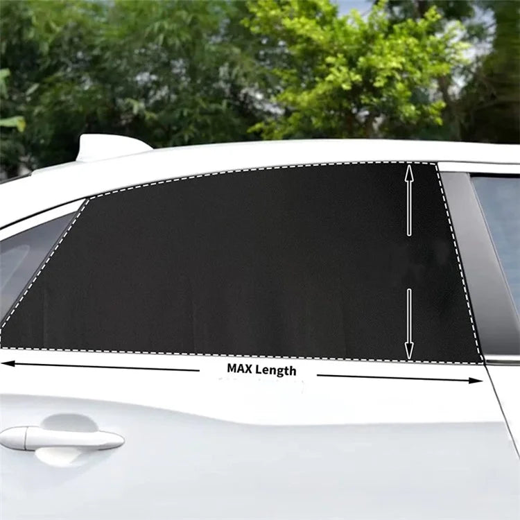 2Pcs / Set Anti-mosquito Car Window Mesh Curtain Sun Shade Breathable Window Curtain with Zipper Opening