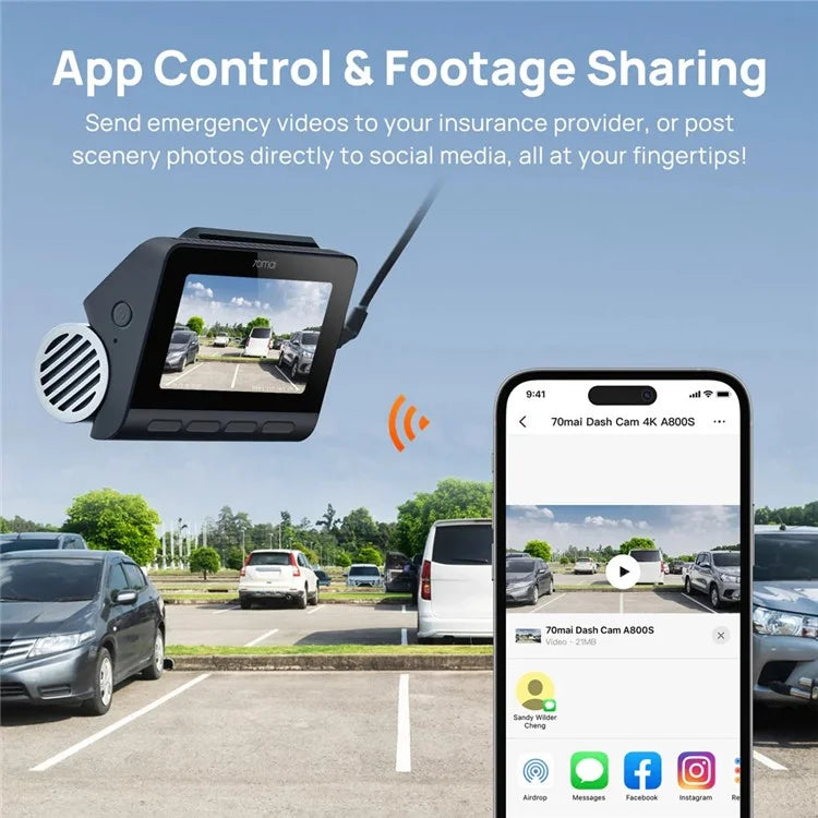 70MAI A800S Dash Cam + RC06 Rear Camera Set Car Recorder DVR, International Edition