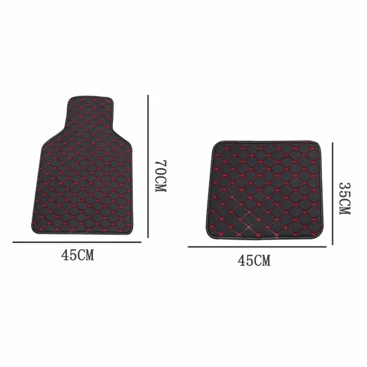 4Pcs / Set Car Front+Rear Floor Mat Anti-Slip Waterproof Leather Vehicle Interior Floor Mat