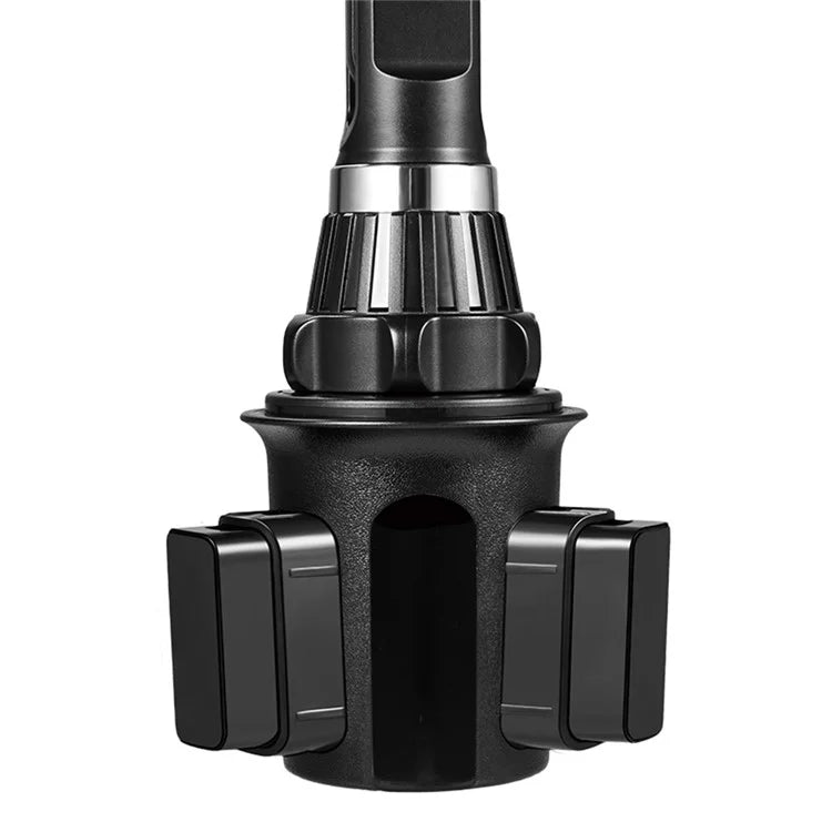 360 Degree Rotation Car Water Cup Slot Extendable Rod Design Phone Bracket