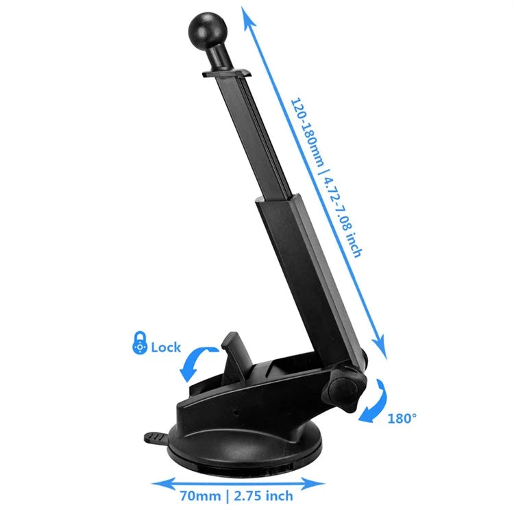 Car Dashboard Windshield Suction Cup Mount Phone Holder Extendable Rod Cellphone Bracket