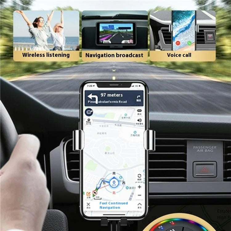 Q10 2-in-1 Bluetooth 5.3 Wireless Transmitter / Receiver MP3 Player Adapter with Colorful Atmosphere Lamp