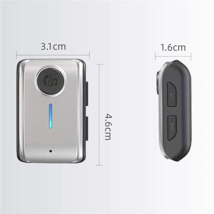 W2 Hands Free AUX Car Bluetooth Receiver Portable BT 5.3 Car Audio Adapter with Type-C Input, TF Card Slot