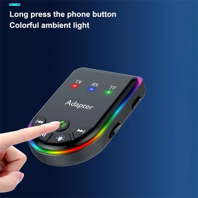 Q4 2-in-1 TX / RX Adapter Bluetooth 5.3 Car MP3 Player with Light
