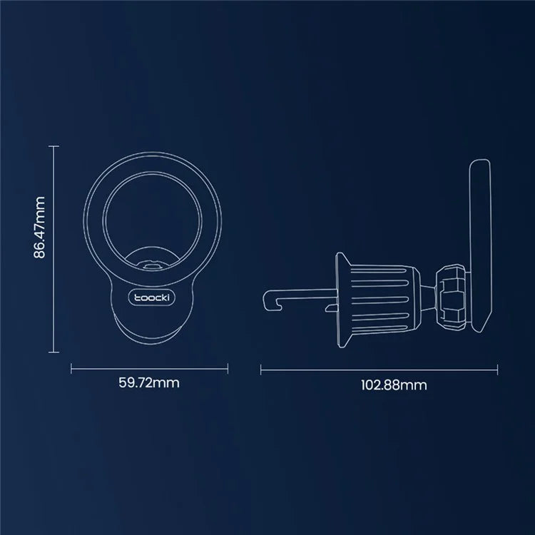 TOOCKI TQ-ZJ21 Compatible with MagSafe Air Outlet Mount Car Mobile Phone Holder