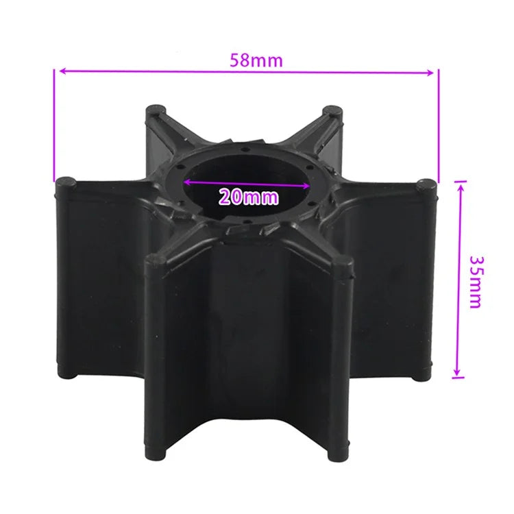 A8533 6-Blade Rubber Water Pump Impeller Replacement for Yamaha, OE: 67F-44352-01