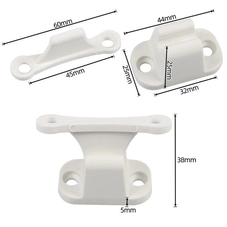 A8624 2Pair White T-Shape Door Retainer Kit Door Stop Retaining Catch Holder Set with Screws for Camper RV Motorhome #2-2