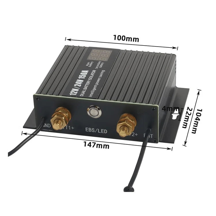 A8678 150A / 12V Dual Battery Smart Isolator for Universal Caravan RV Off-Road Vehicle Sensitive Relay