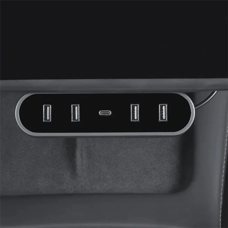 TSL319 For Model 3 / Y Under Screen Car USB+Type-C Hub Charging Dock Station