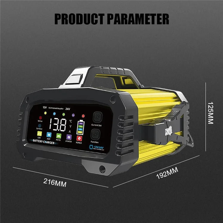 E-FAST TK-2500 25A Max Car Automatic Battery Charger for Lithium LiFePO4 AGM GEL Lead-Acid
