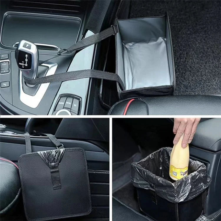 Car Hanging Storage Bag Waterproof Oxford Cloth Car Seat Back Trash Bin, 27*27*14.5cm