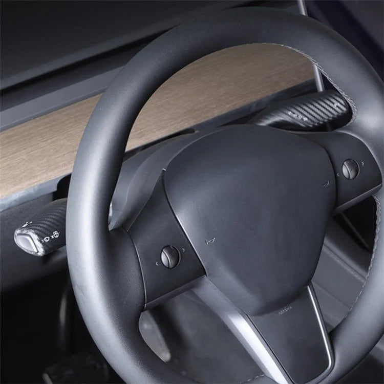 1 Pc For Tesla Model 3 / Y Carbon Fiber Texture All Inclusive Snap-on Car Gear Lever Cover