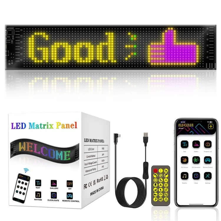 RP937 Car Rear Windshield Flexible LED Screen Display Message Scrolling Sign APP Control
