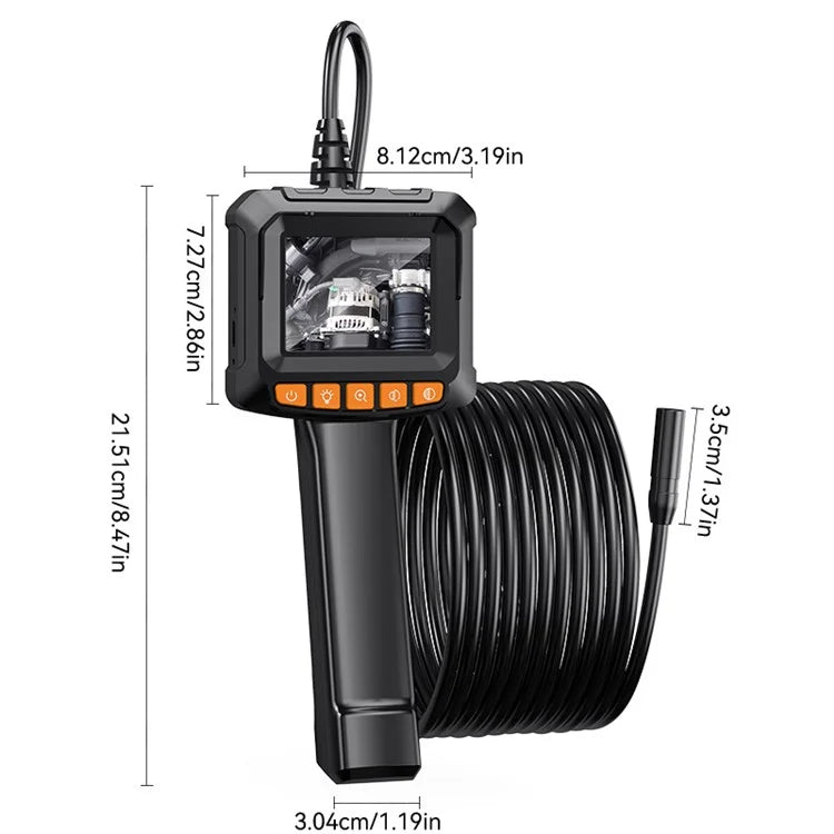 G20 10m Hard Wire Industrial Borescope 8mm Lens Endoscope Camera with LED Light