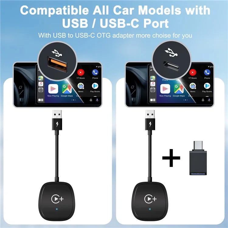 020-7+ Wireless Video / Car Play Adapter Car System Wired to Wireless Car Player Supports YouTube / Netflix / TikTok