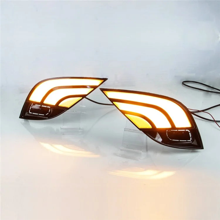 1Pair Daytime Running Light for Toyota Camry 2018 Front Lights 3-Color LED Turn Signal Lamp Car Modified Parts
