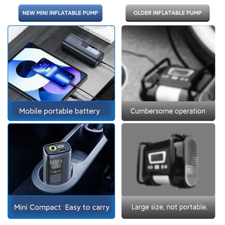 NW06 Portable Car Tire Pump Digital Display Air Inflator with Power Bank Function