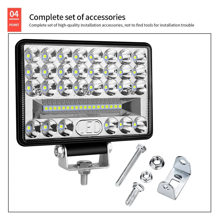 144W 48-LED Car Truck Forklift Driving Work Light Waterproof 5-inch Engineering Vehicle Spot Flood Light