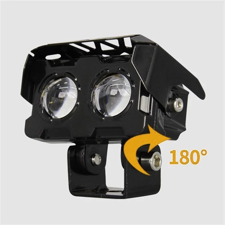 W65 Motorcycle Modification Spotlight White+Yellow LED Waterproof Motorbike Headlight