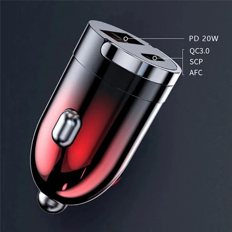G20JB M100W+PD 20W Car Charger Phone Charging Adapter Dual Port Cigarette Lighter Adapter for 12-24V Car