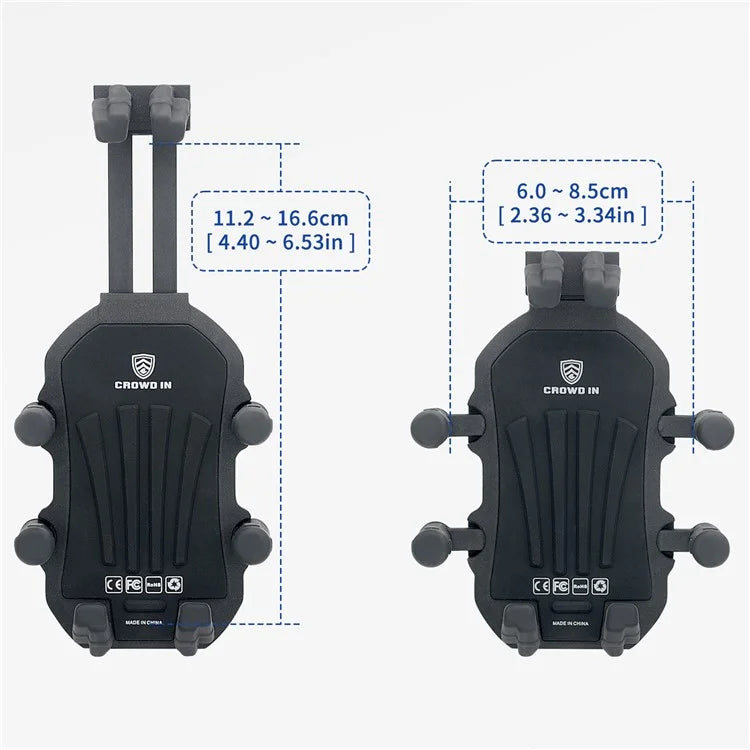 WUPP CS-1990D1 Anti-theft Motorcycle Phone Holder Rearview Mirror Aluminum Alloy Phone Mount Clamp