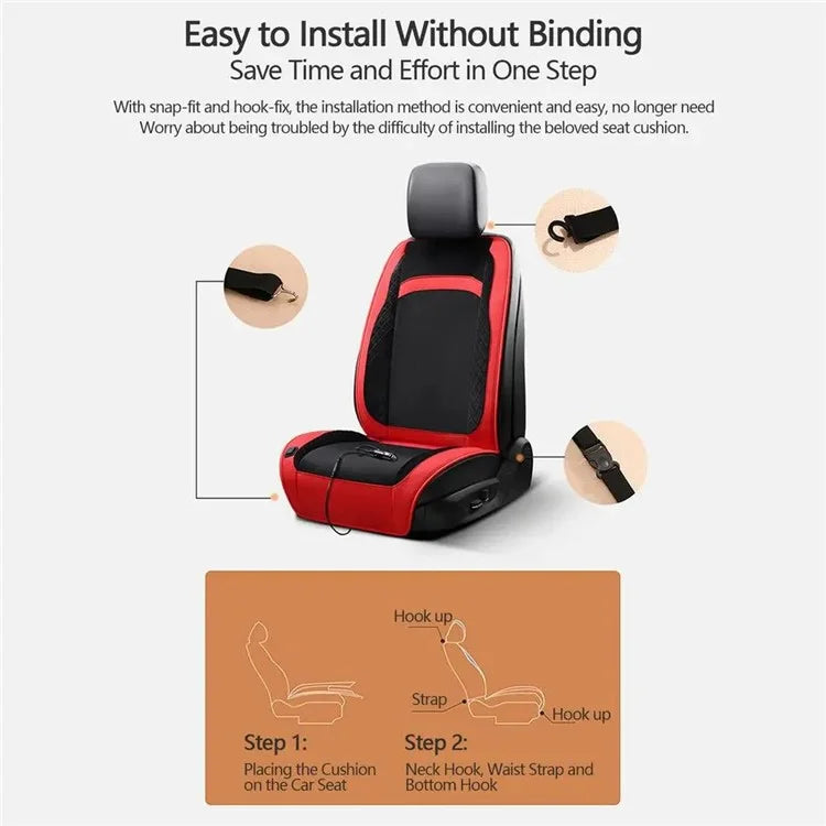 Universal 12V / 24V Car Electric Heating Car Seat Cushion with Backrest Car Seat Warmer for Winter