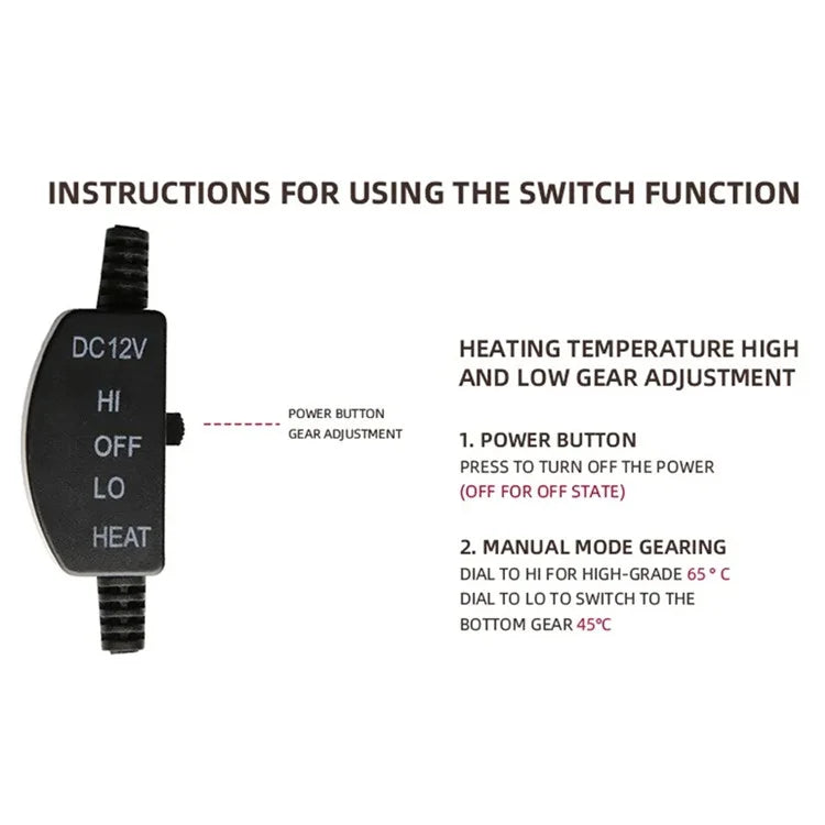 2Pcs 12V Electric Heated Car Seat Cushion Back Cover Winter Heating Seat Pad