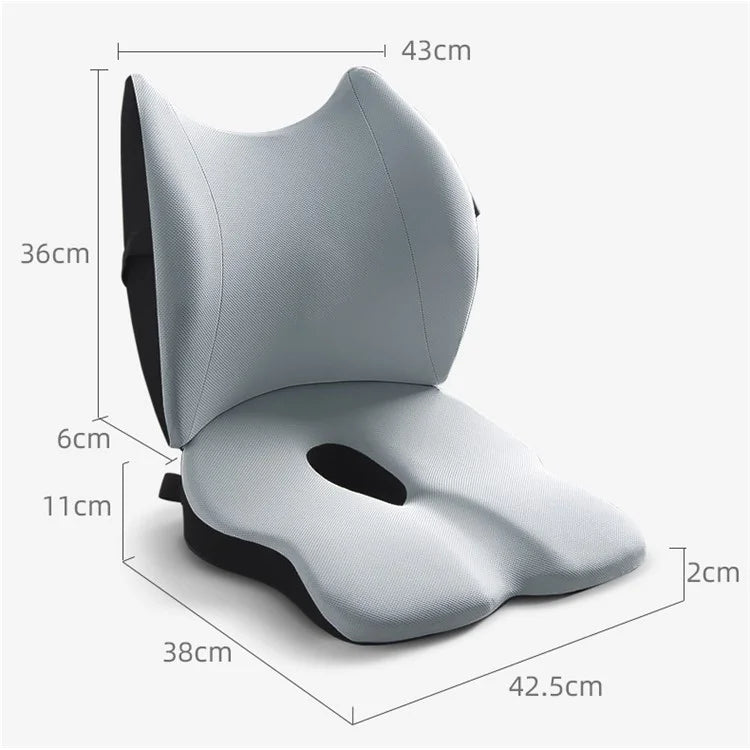 LOVERCAR Ergonomics Car Seat Cushion Memory Foam Slow Rebound Chair Cushion with Backrest