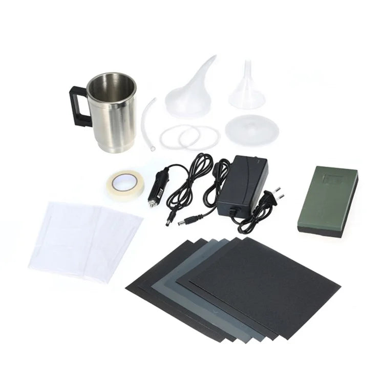 Car Headlight Restoration Kit Auto Headlight Lens Glass Polish Restore Set Atomizing Cup Head Light Renovation Tools (EU Plug)