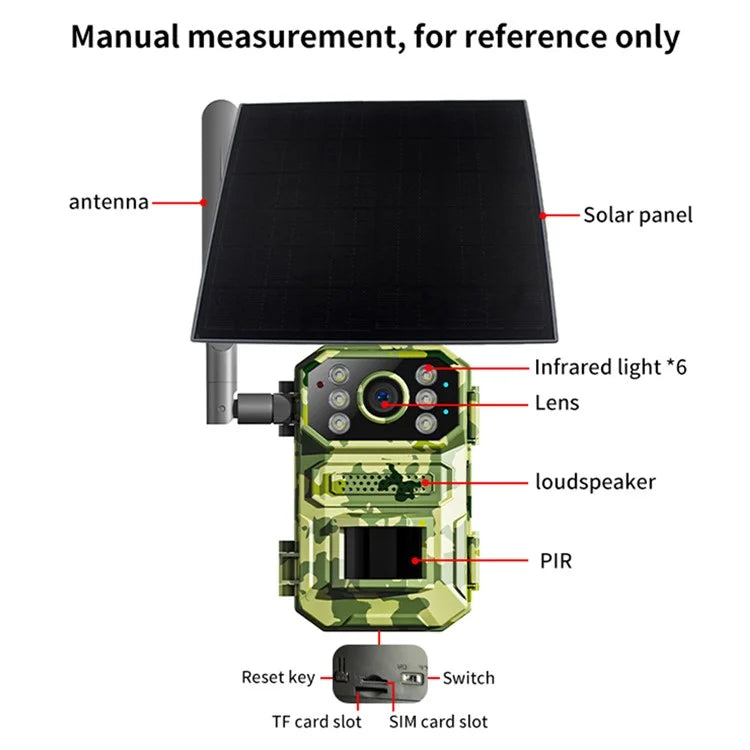 A8 4G EU Version 4K HD Waterproof Tracking Detection Security Surveillance Camera with Battery + Solar Panel
