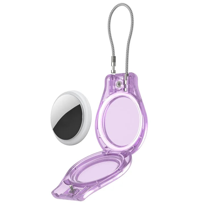 CP22 For Apple AirTag Case Bluetooth Locator Waterproof PC Protective Cover with Metal Strap