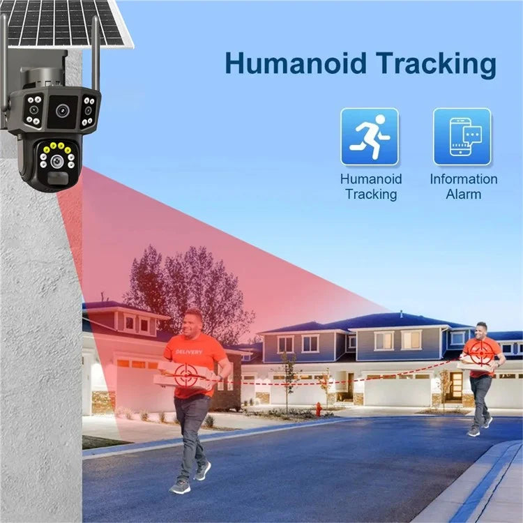 Q38 4G Version Outdoor HD Night Vision Security Camera Two-Way Audio Multi-Screen Solar Camera