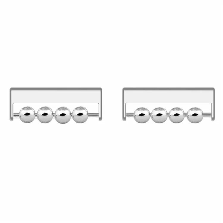 1 Pair for Huawei / Samsung Smart Watch Beads Design 22mm DIY Strap Connector Metal Adapter