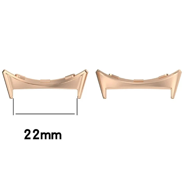 1 Pair Wristband Connector for Google Pixel Watch 3 45mm Metal Adapter (Inner Length: 22mm) - Rose Gold