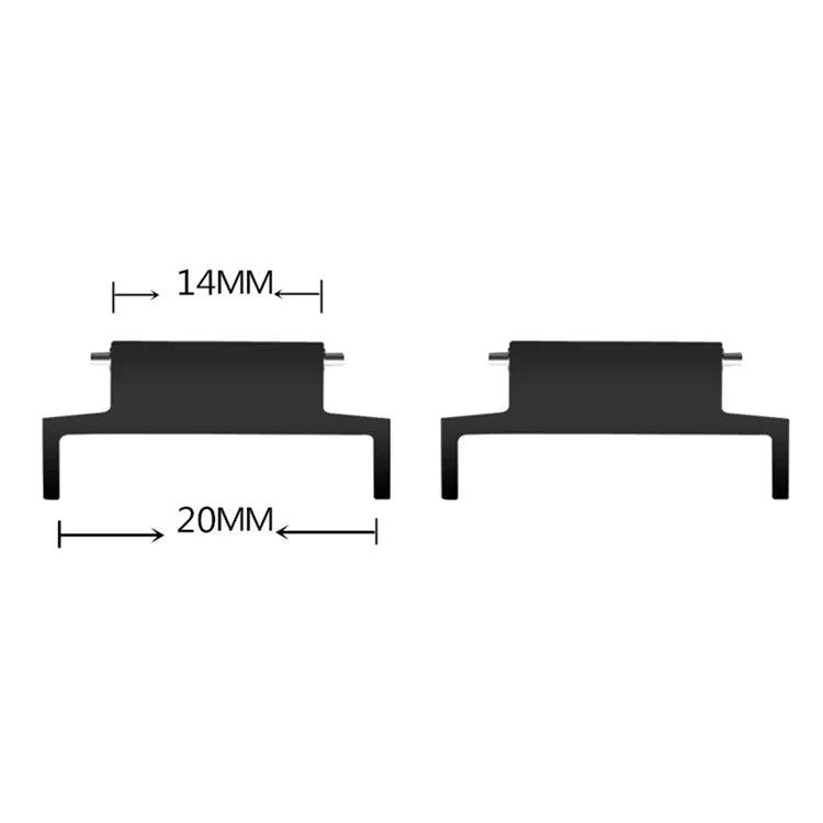 1 Pair For Huami Amazfit 3 Verge / Verge Lite ABS Connector 14mm to 20mm Spring Bars Connector Watch Band Adapter