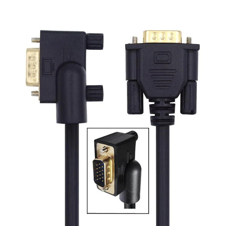 DB-007-LE-1.0M 3COAX+6C 90 Degree Left Angled VGA RGB Male to Straight Male Extension Cable