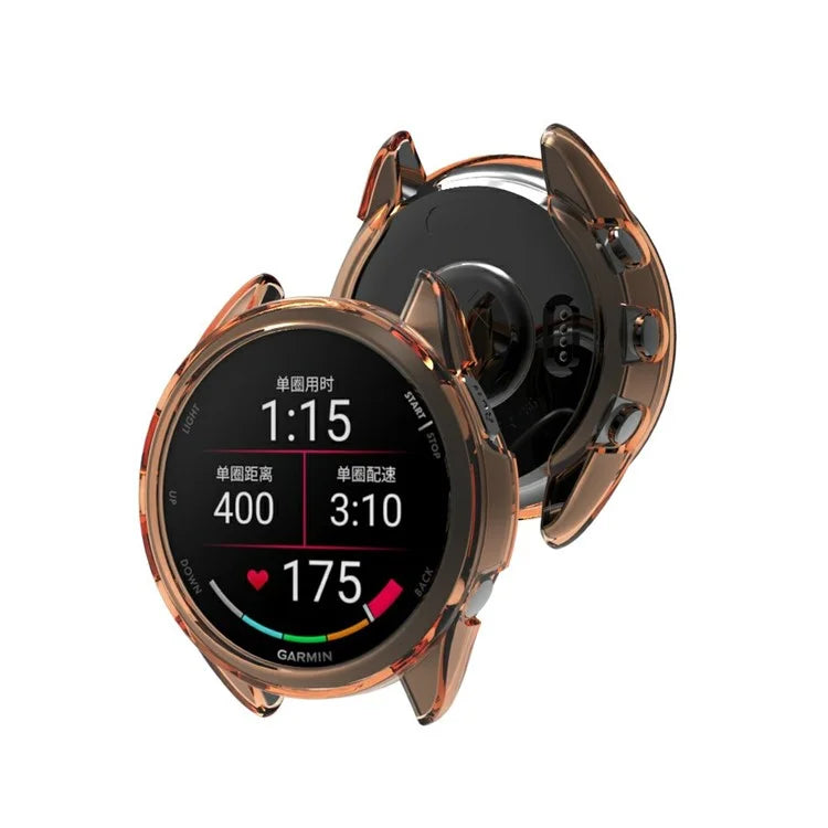 For Garmin Forerunner 165 Watch Case Half Cover Anti-drop TPU Watch Frame Pink
