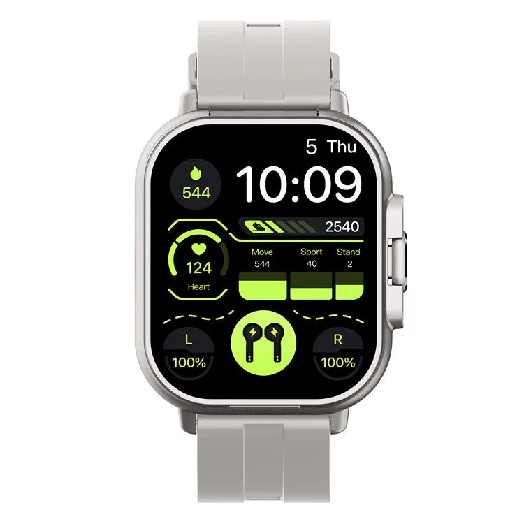 D8 2 in 1 Bluetooth Earphone Smart Watch Health Monitor Fitness Tracker Wristband, Silicone Strap